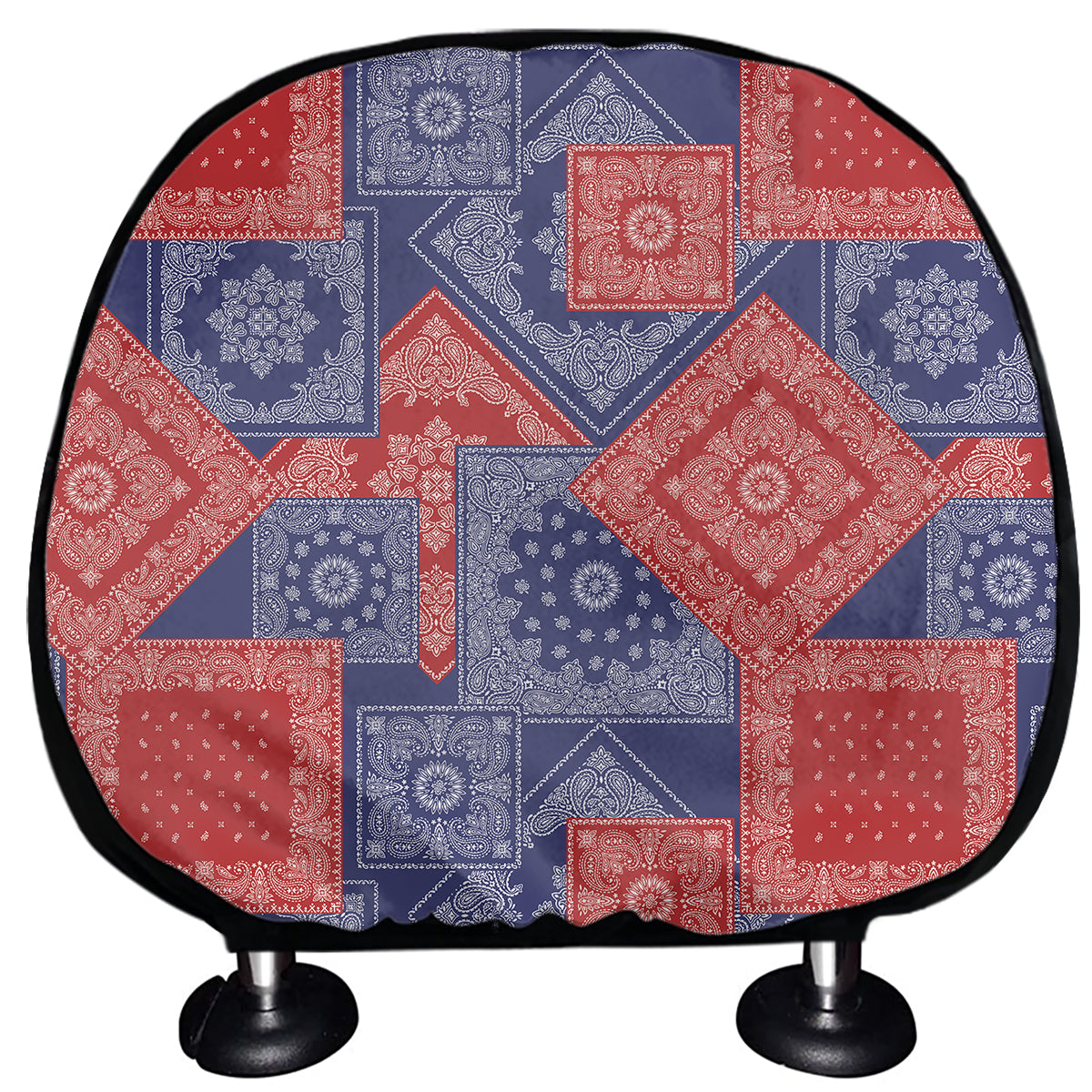 Bandanna Patchwork Pattern Print Car Headrest Covers