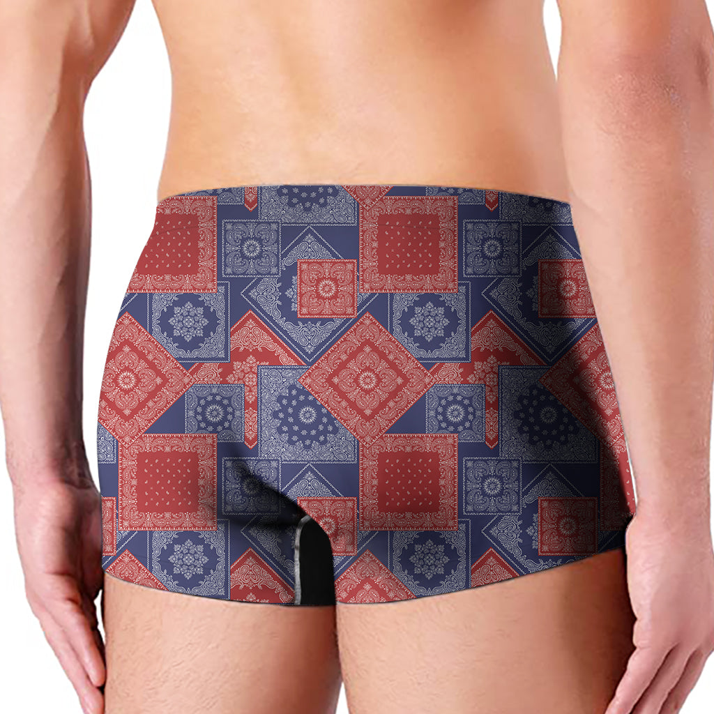 Bandanna Patchwork Pattern Print Men's Boxer Briefs