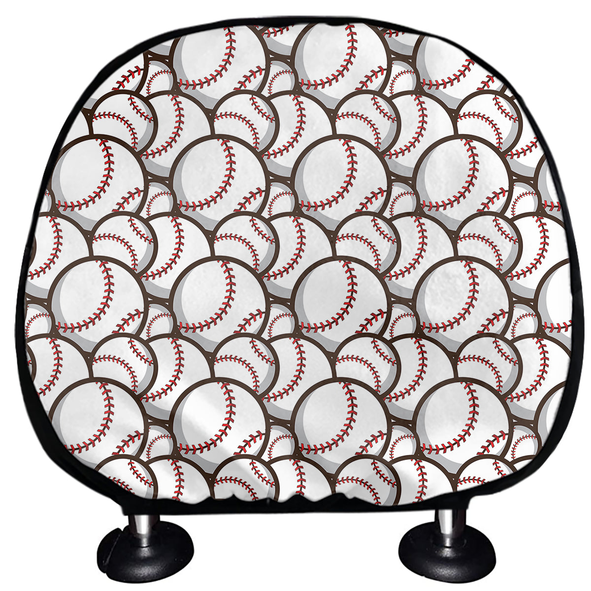 Baseballs Pattern Print Car Headrest Covers