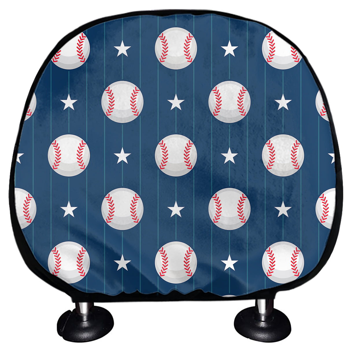 Baseballs Star Pattern Print Car Headrest Covers