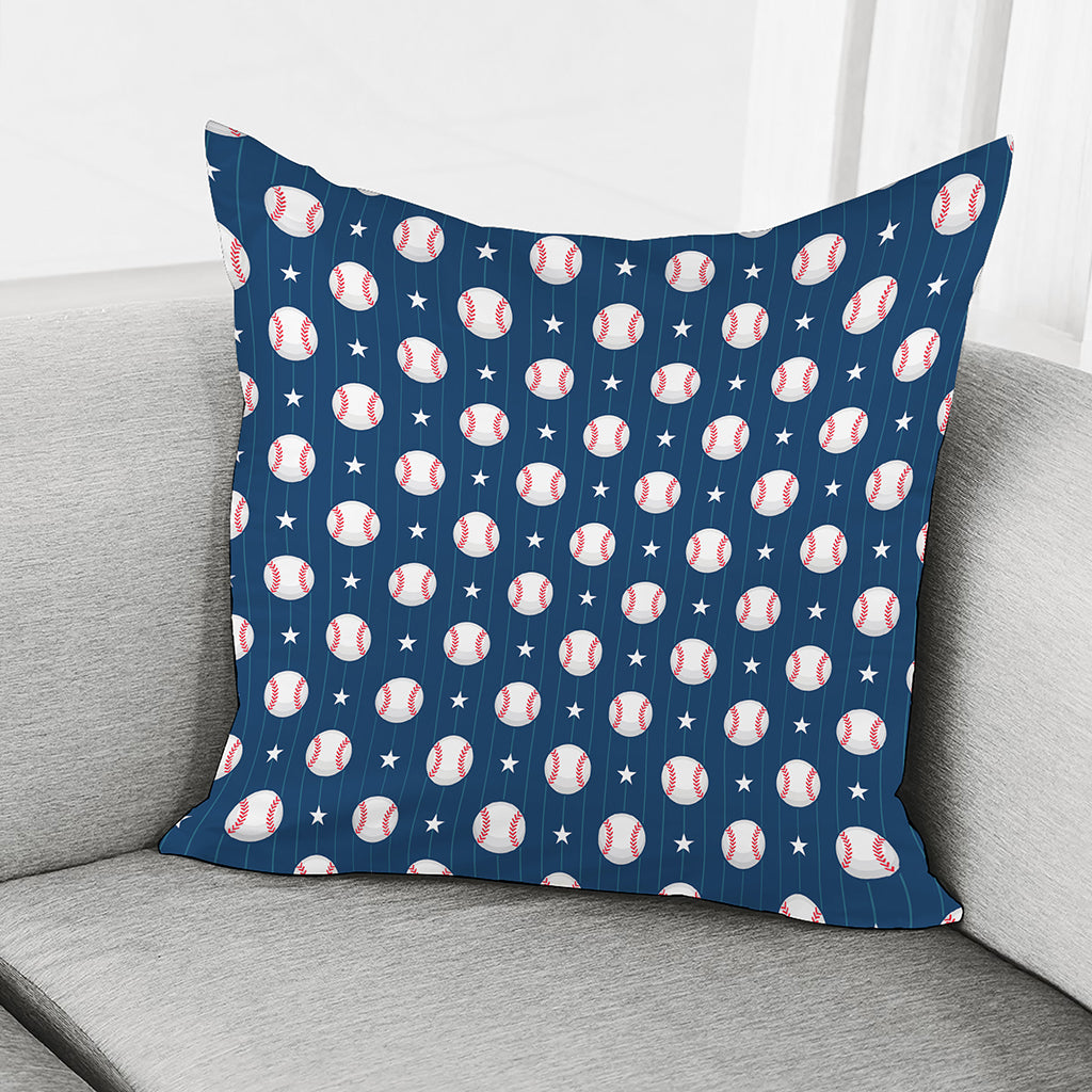 Baseballs Star Pattern Print Pillow Cover
