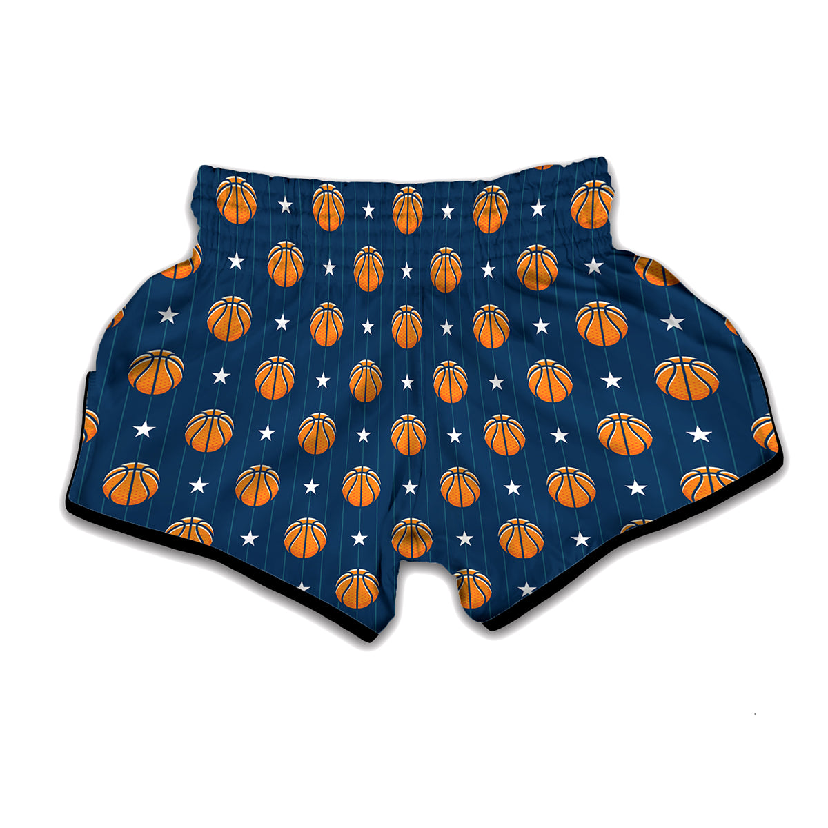 Basketball And Star Pattern Print Muay Thai Boxing Shorts