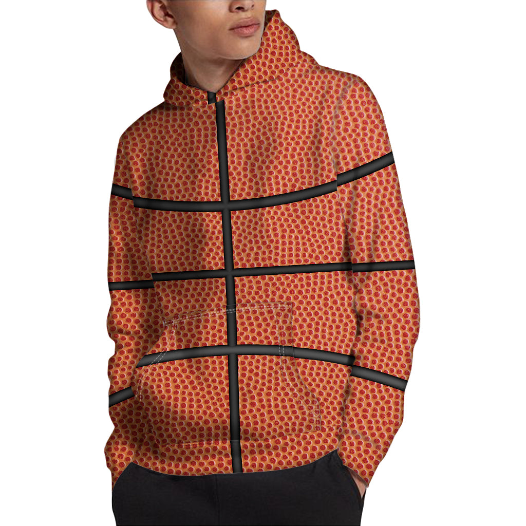 Basketball Ball Print Pullover Hoodie