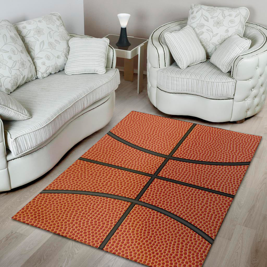 Basketball Ball Texture Print Area Rug