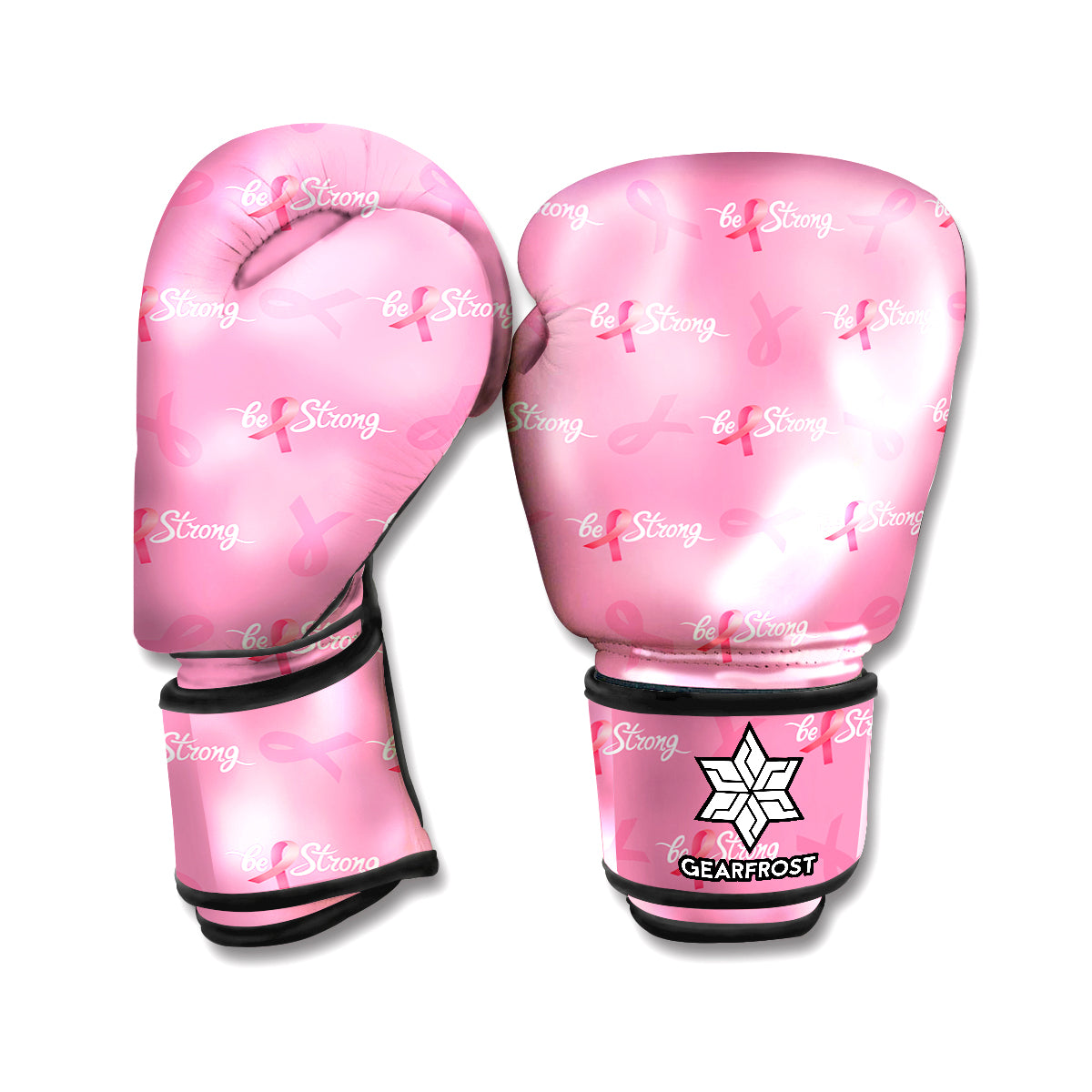 Be Strong Breast Cancer Pattern Print Boxing Gloves