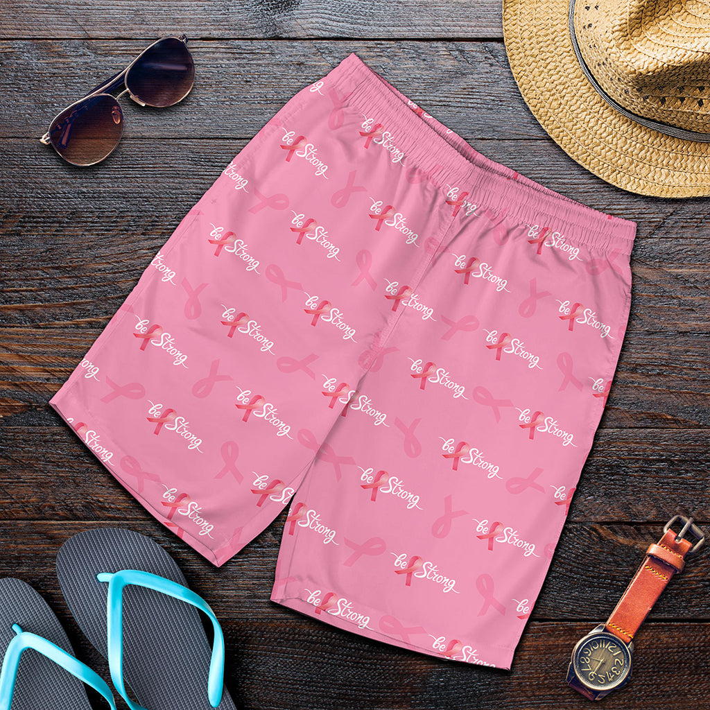 Be Strong Breast Cancer Pattern Print Men's Shorts