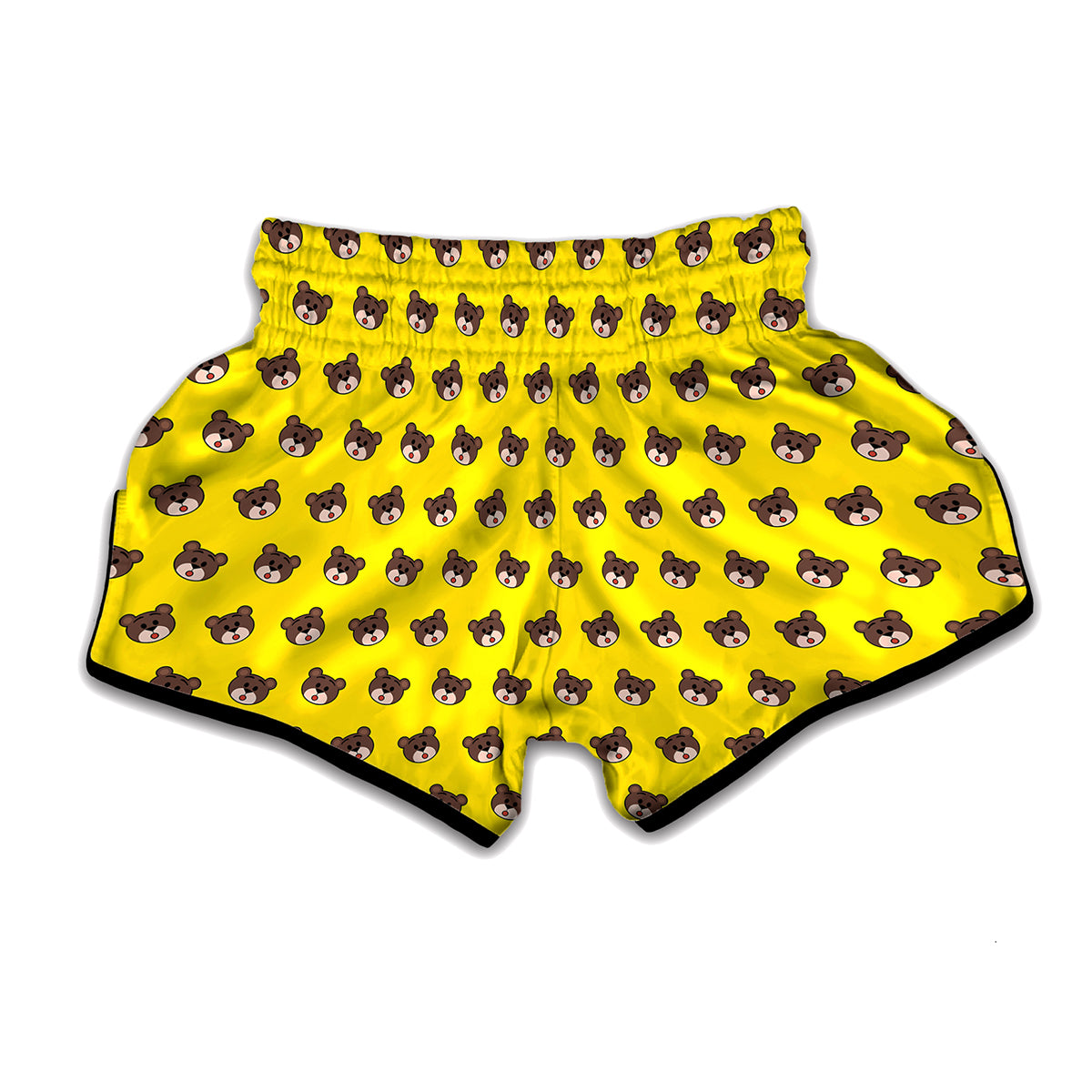 Bear Emoji Pattern Print Muay Thai Boxing Shorts