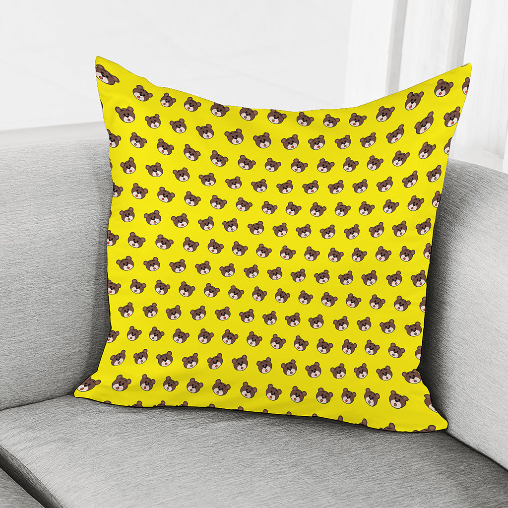 Bear Emoji Pattern Print Pillow Cover