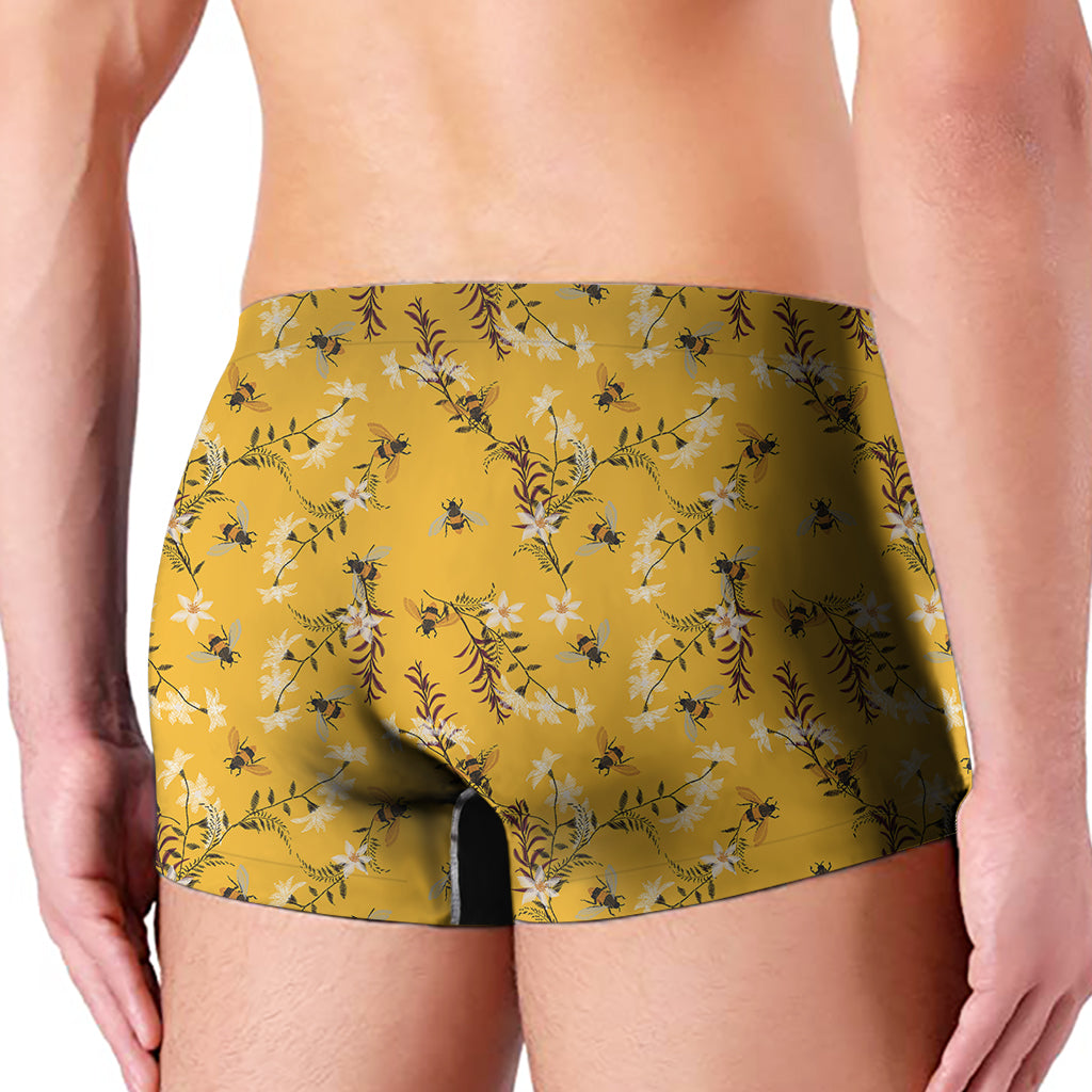 Bee Drawing Pattern Print Men's Boxer Briefs