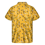 Bee Drawing Pattern Print Men's Short Sleeve Shirt