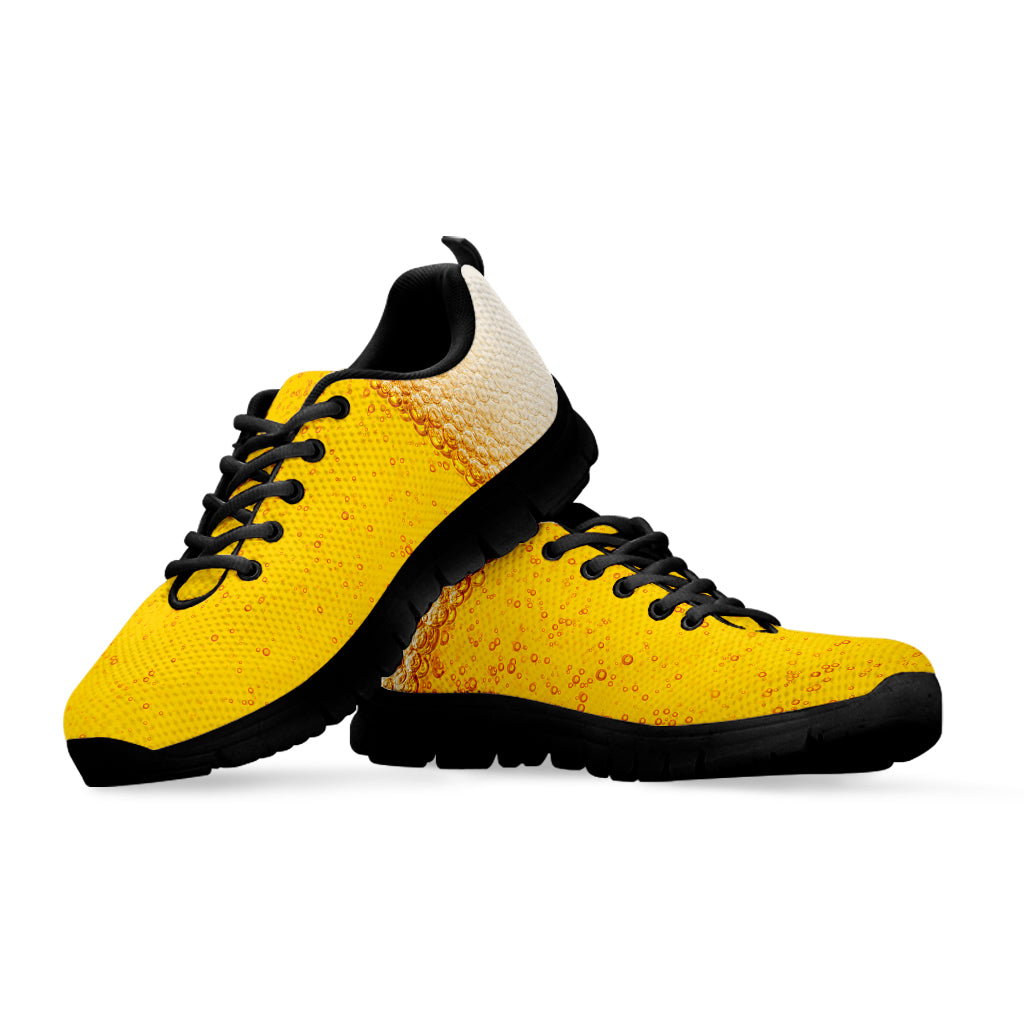 Beer With Foam Print Black Sneakers