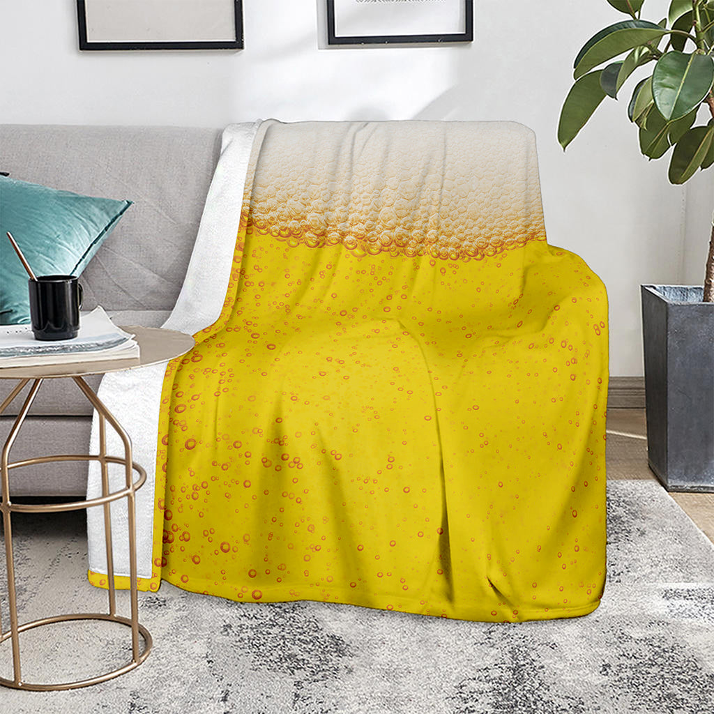 Beer With Foam Print Blanket