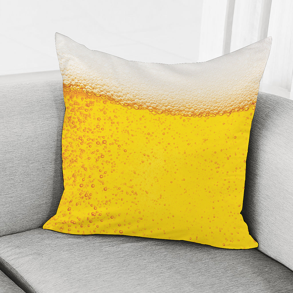 Beer With Foam Print Pillow Cover