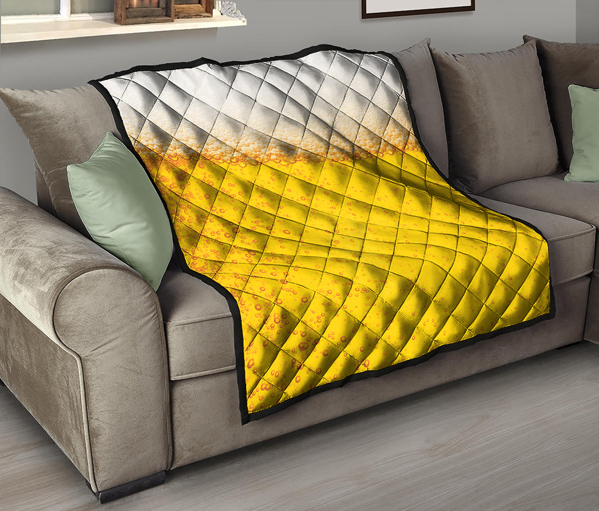 Beer With Foam Print Quilt