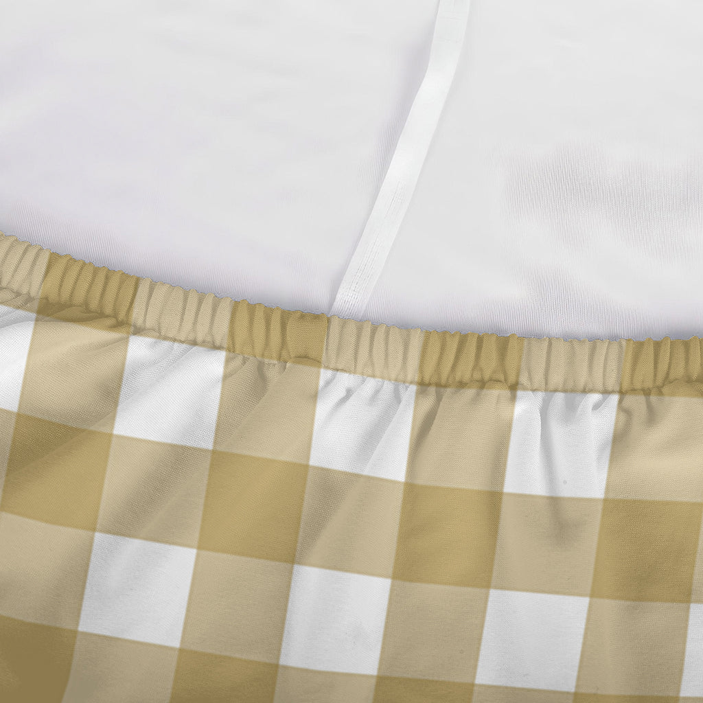 Beige And White Check Pattern Print Sofa Cover