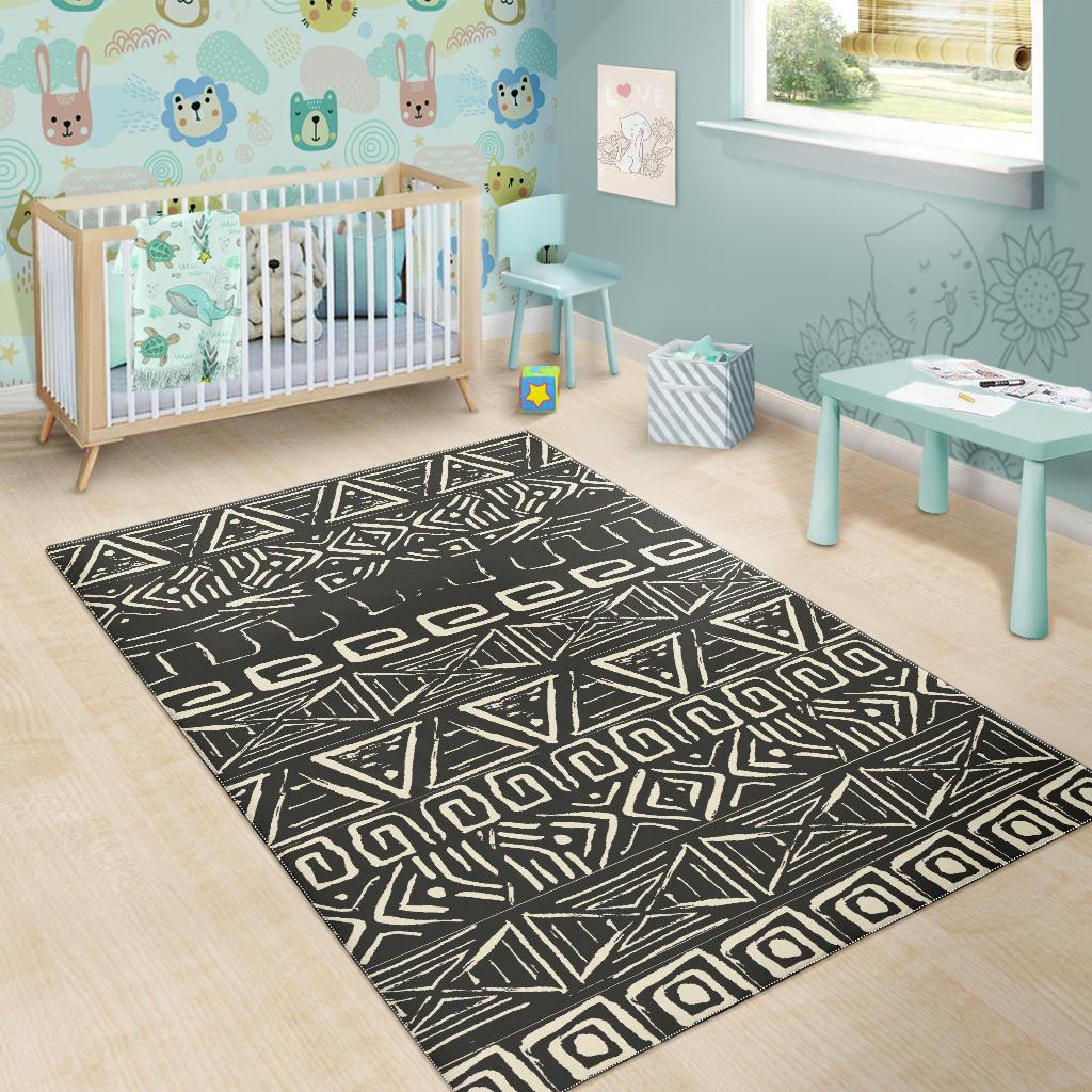 Beige Aztec Pattern Print Area Rug GearFrost