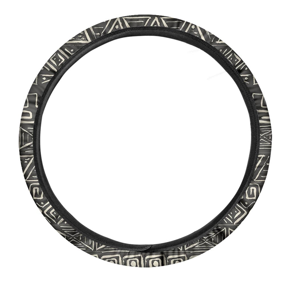 Beige Aztec Pattern Print Car Steering Wheel Cover