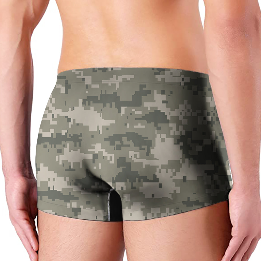 Beige Digital Camo Pattern Print Men's Boxer Briefs