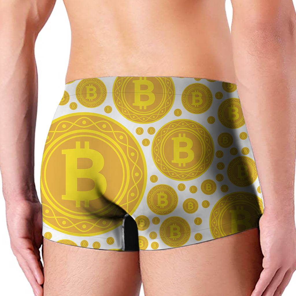 Bitcoin Crypto Pattern Print Men's Boxer Briefs