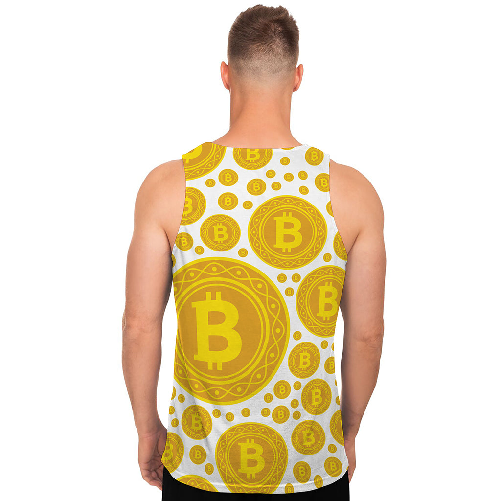 Bitcoin Crypto Pattern Print Men's Tank Top