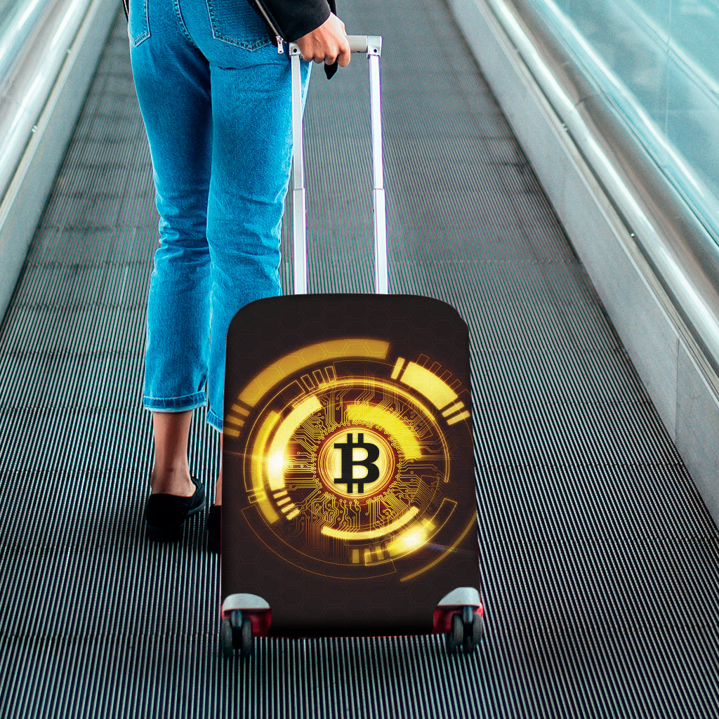 Bitcoin Crypto Symbol Print Luggage Cover