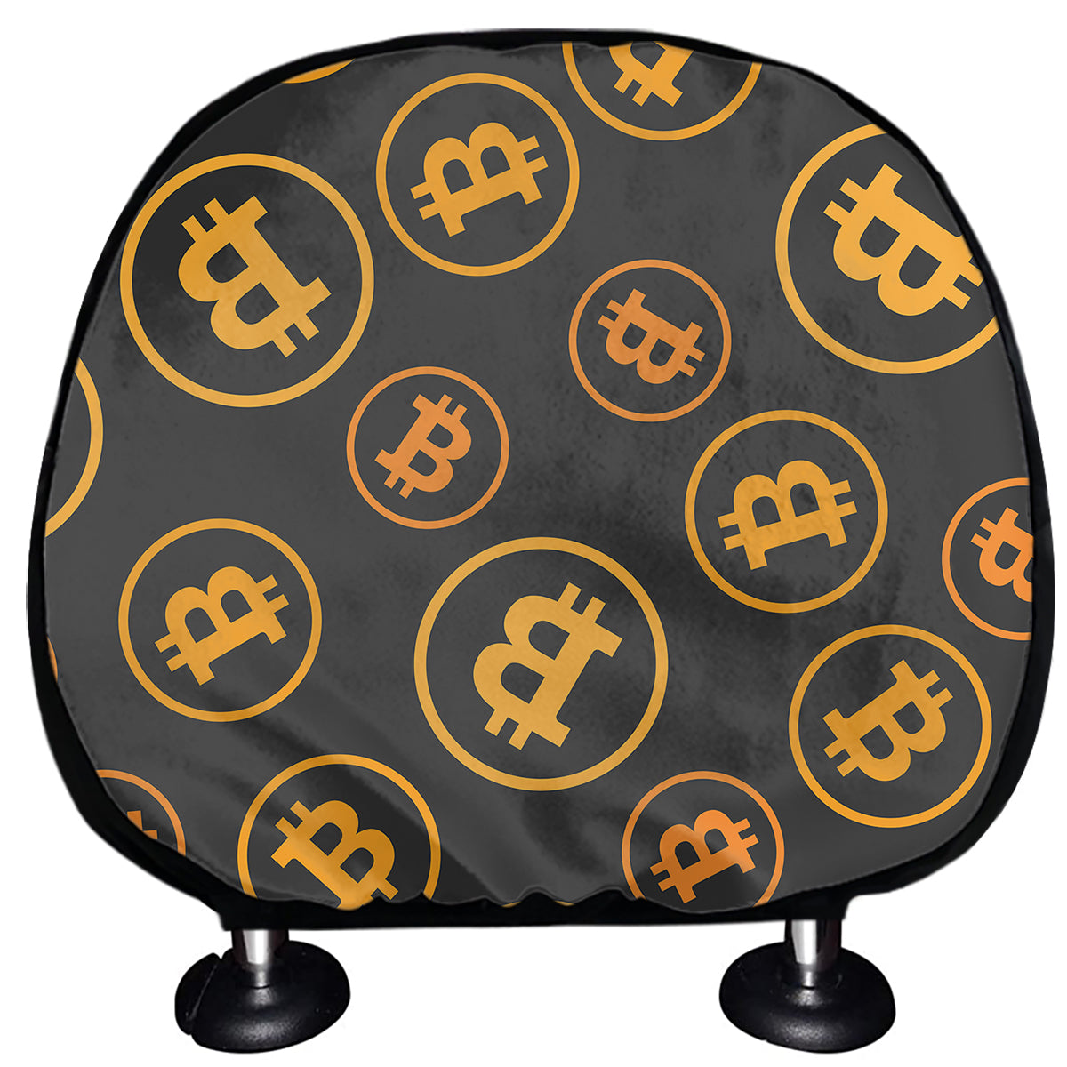 Bitcoin Cryptocurrency Pattern Print Car Headrest Covers