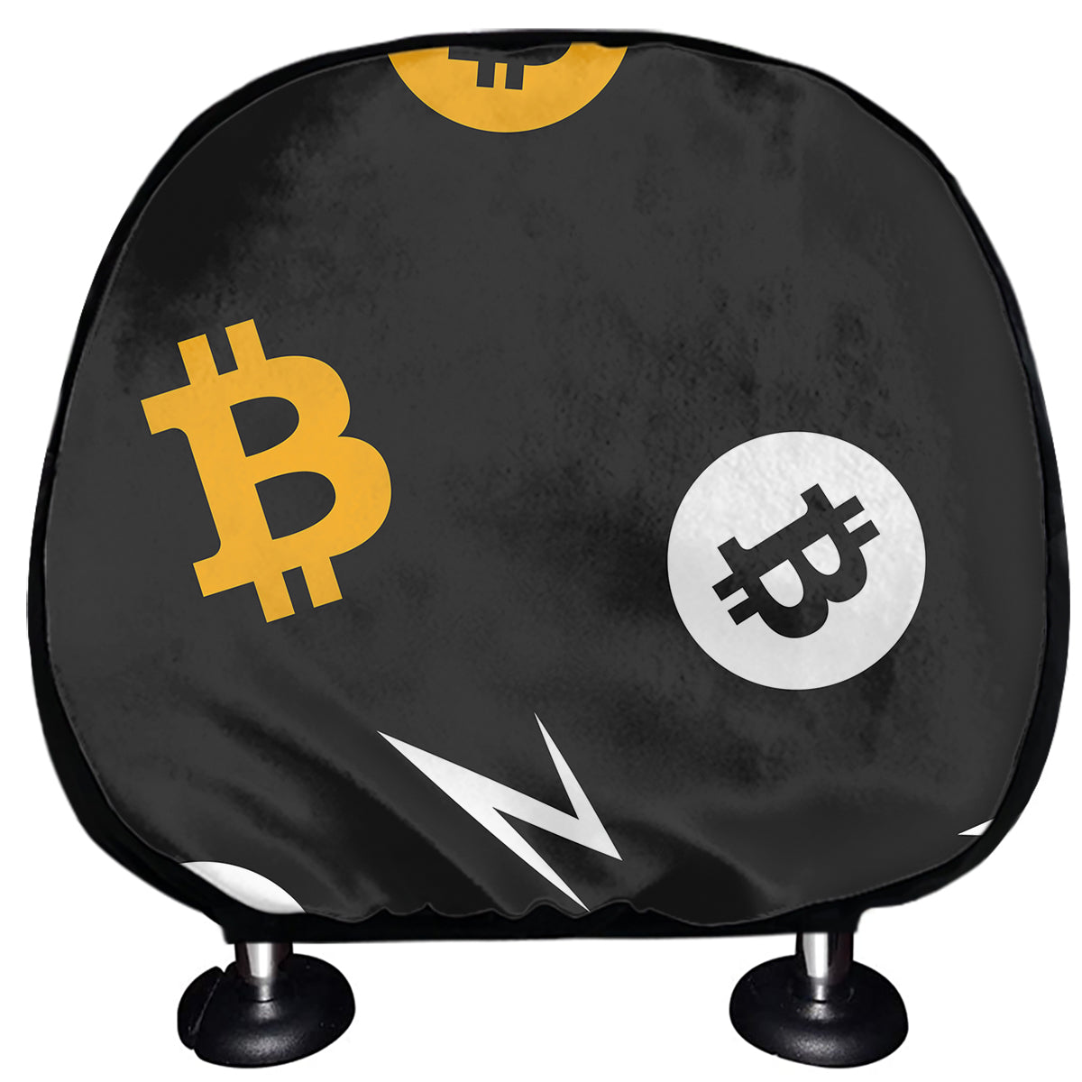 Bitcoin Symbol Pattern Print Car Headrest Covers