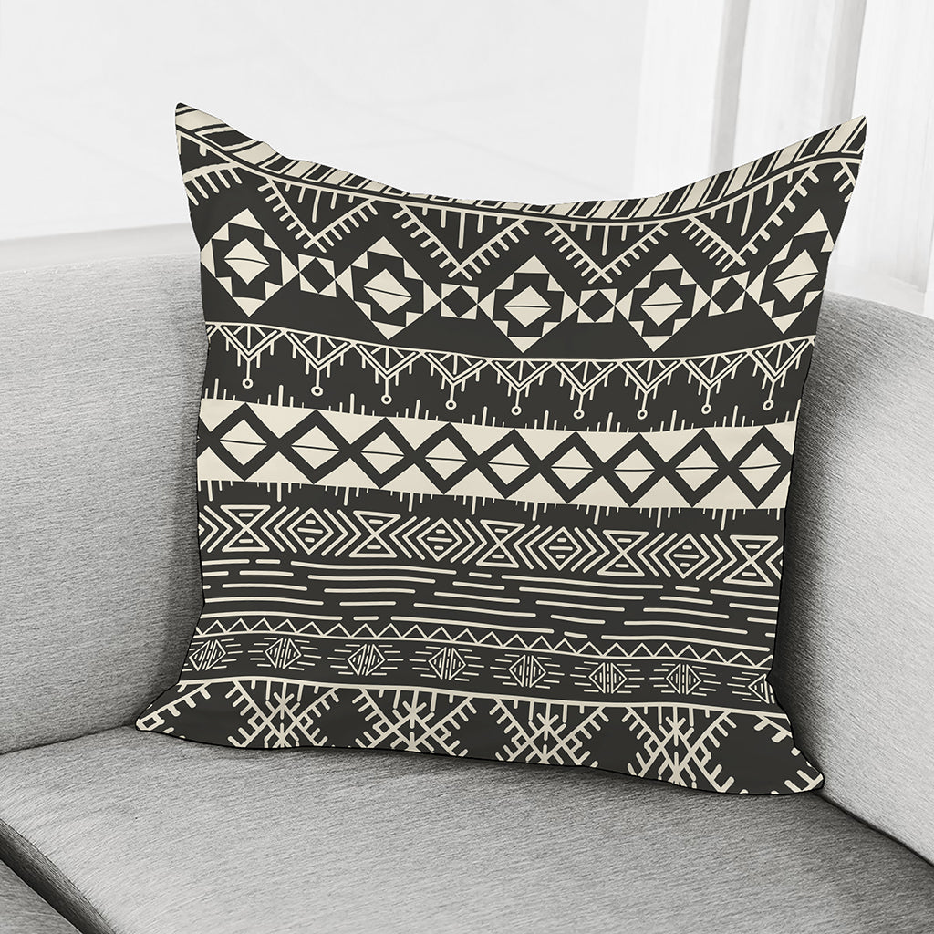 Black And Beige Aztec Pattern Print Pillow Cover