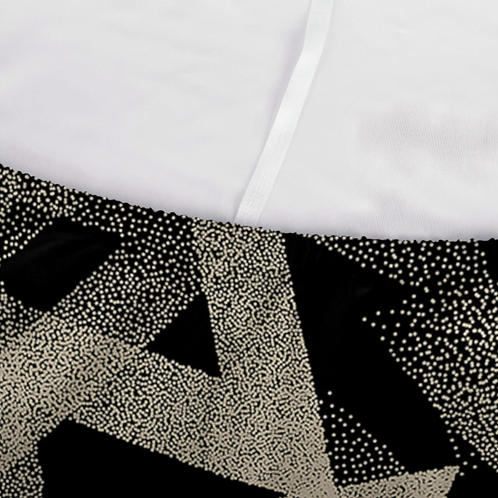 Black And Beige Geometric Triangle Print Sofa Cover