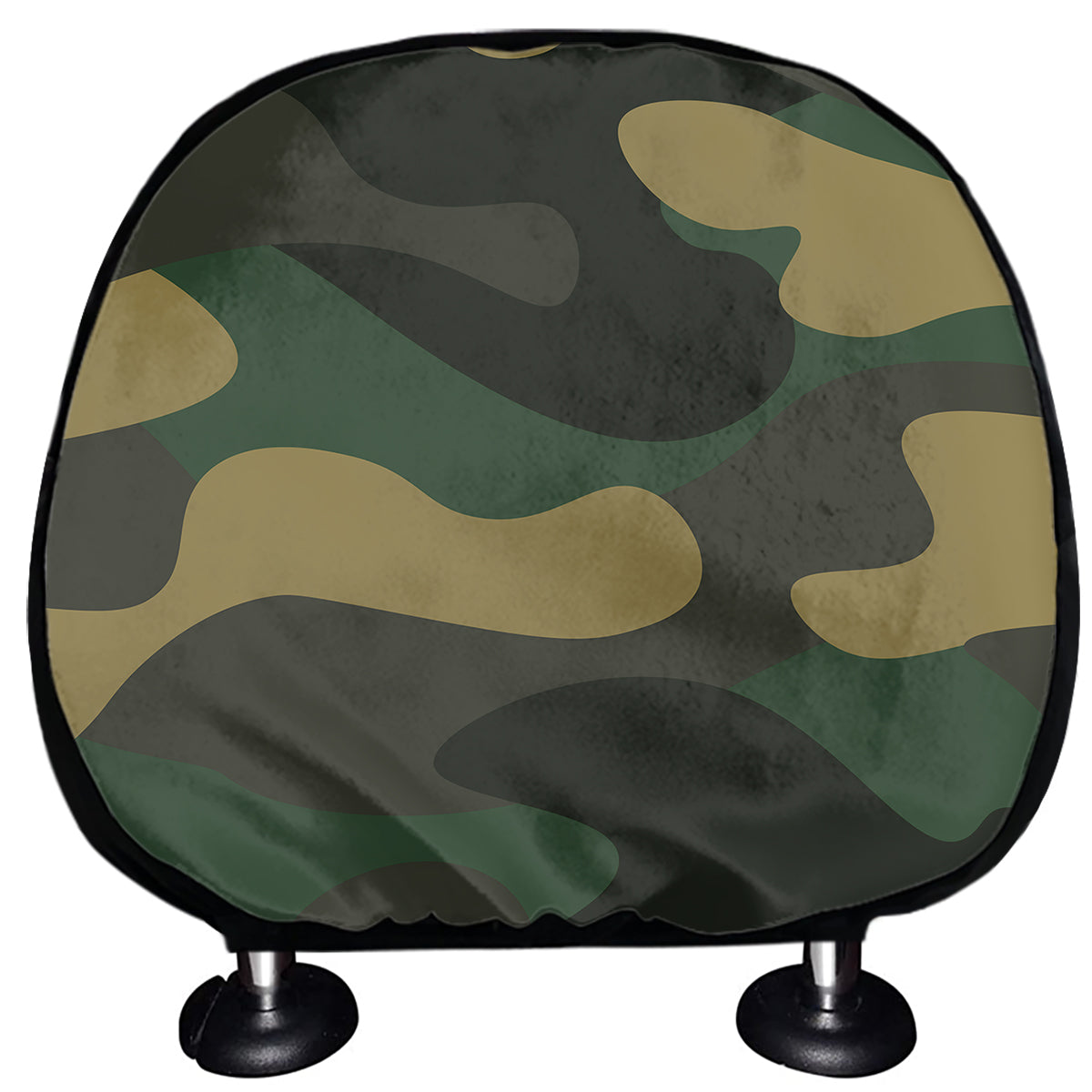 Black And Green Camouflage Print Car Headrest Covers