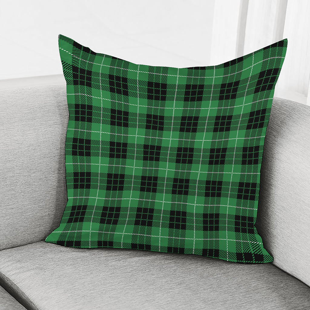 Black And Green Tartan Pattern Print Pillow Cover