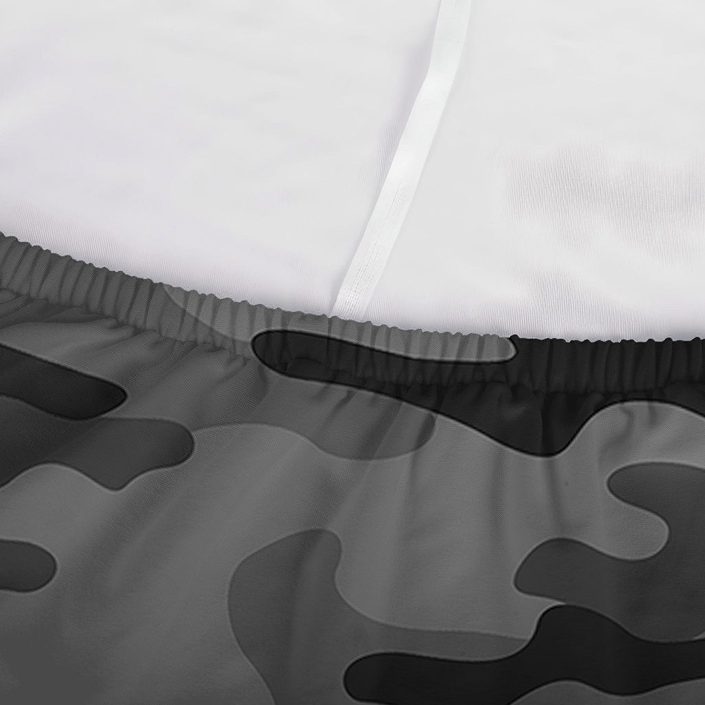 Black And Grey Camouflage Print Sofa Cover