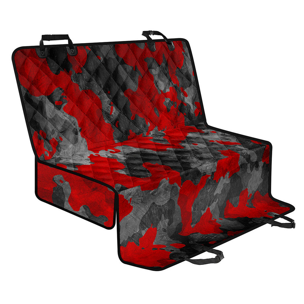 Black And Red Camouflage Print Pet Car Back Seat Cover