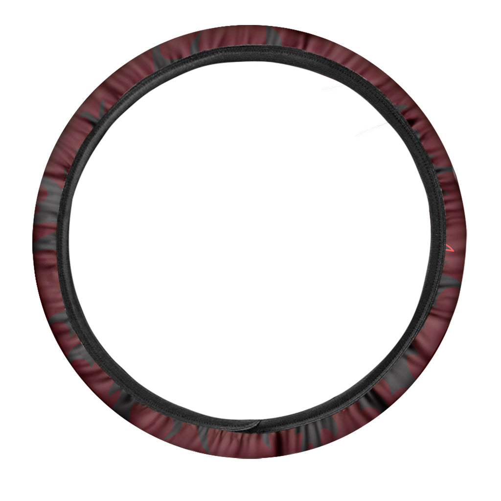Black And Red Satanic Pentagram Print Car Steering Wheel Cover