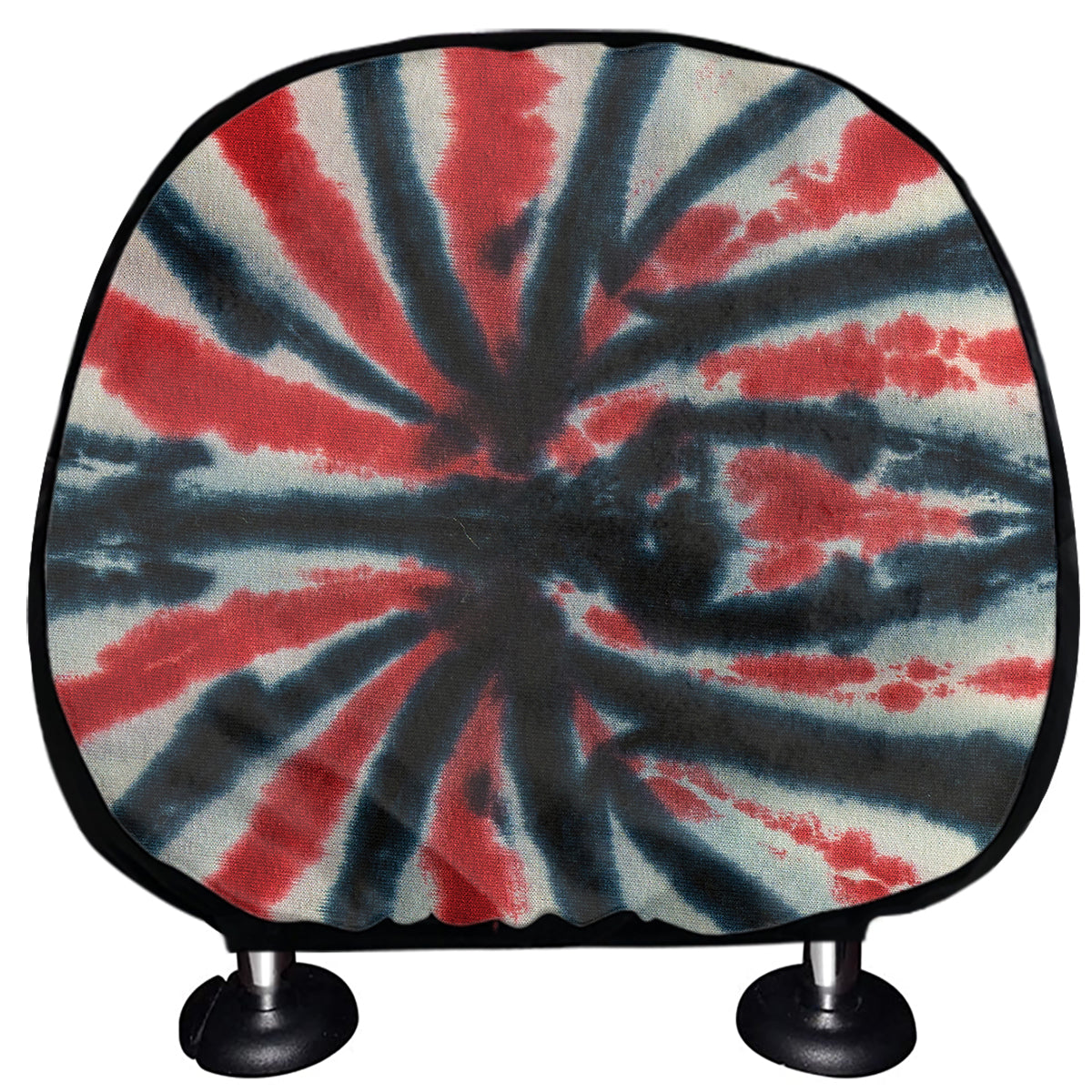 Black And Red Spider Tie Dye Print Car Headrest Covers