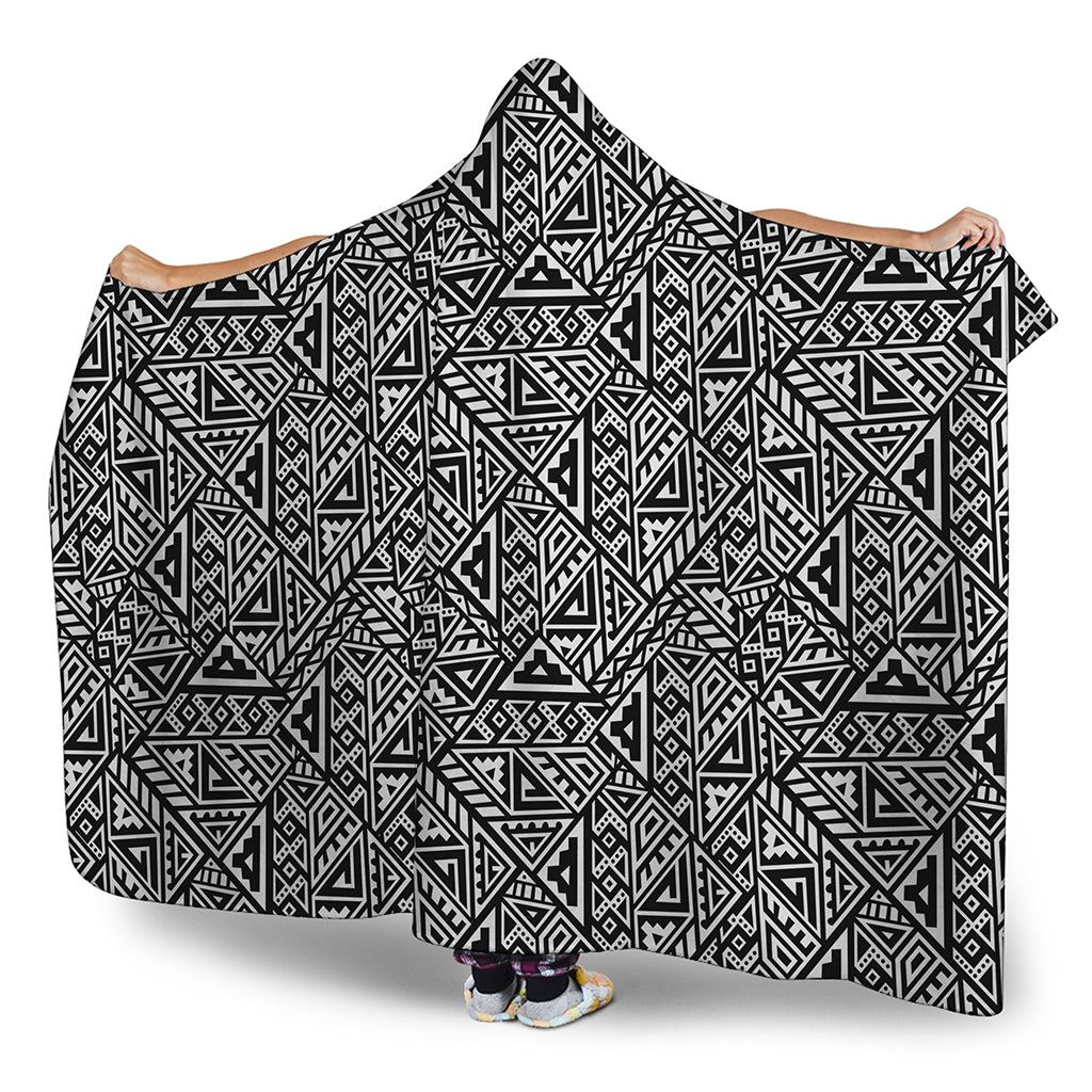 Watermelon Piece Black Pattern Print Hooded Blanket