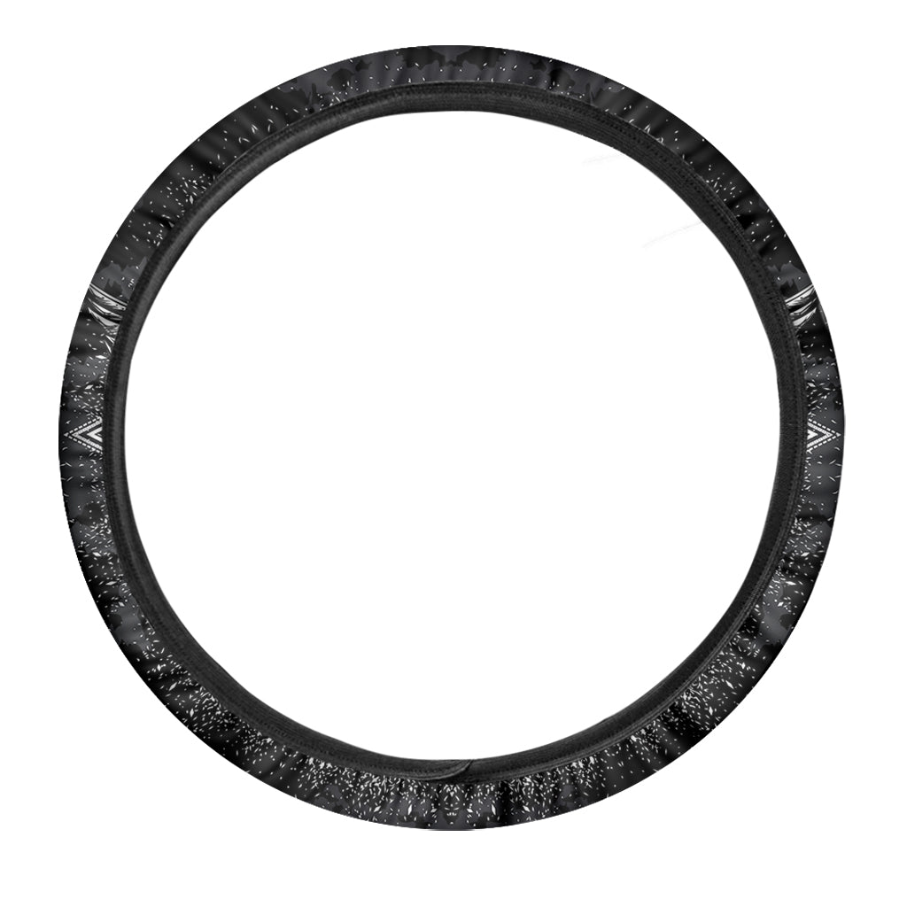 Black And White All Seeing Eye Print Car Steering Wheel Cover