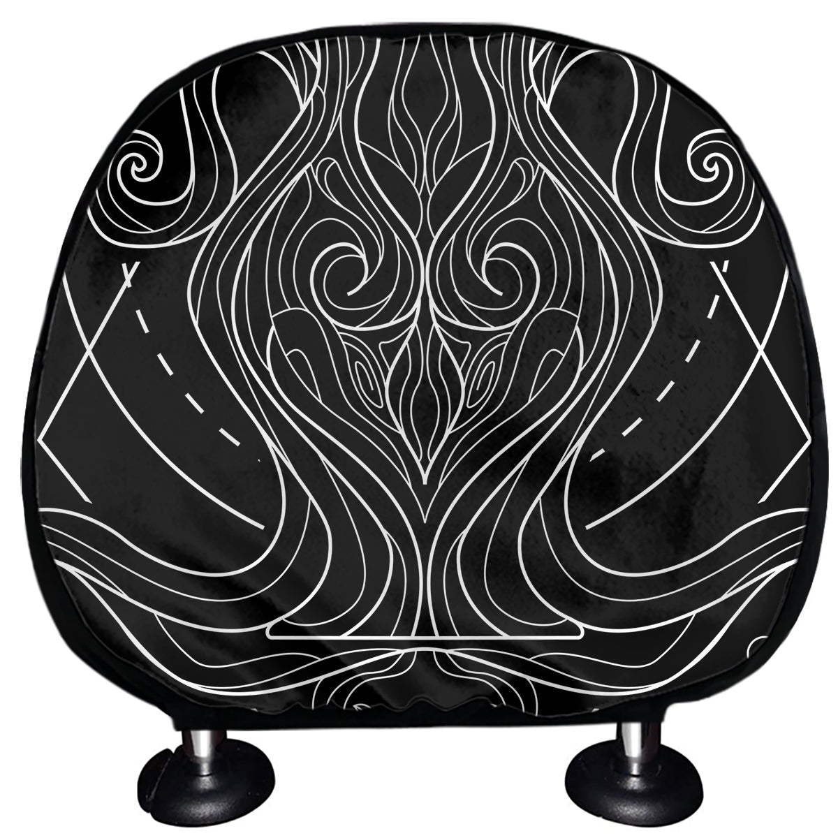 Black And White Aquarius Sign Print Car Headrest Covers