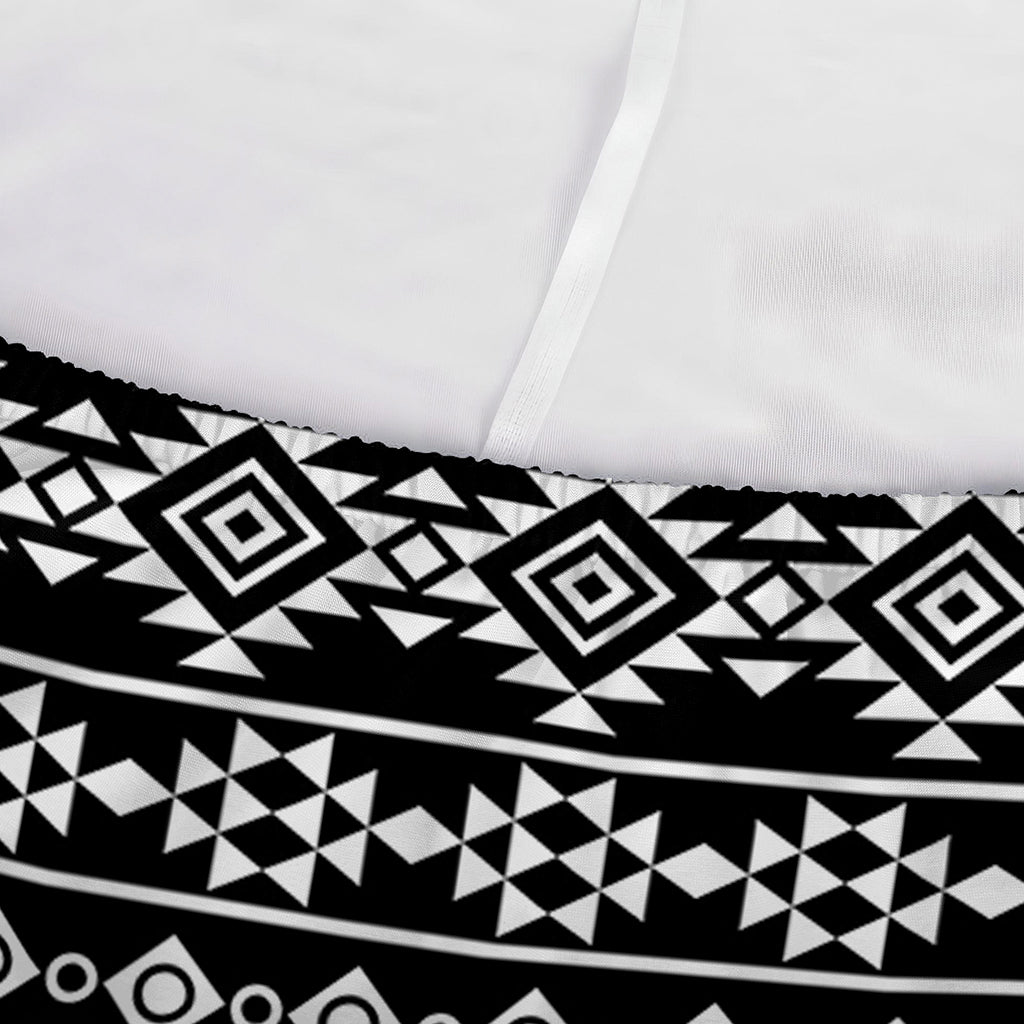 Black And White Aztec Geometric Print Sofa Cover