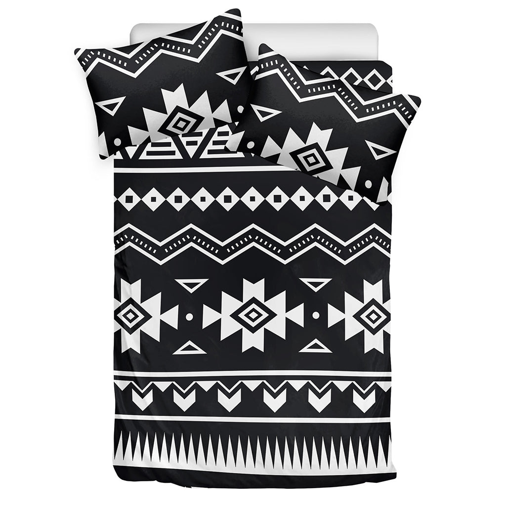 Black And White Aztec Pattern Print Duvet Cover Bedding Set