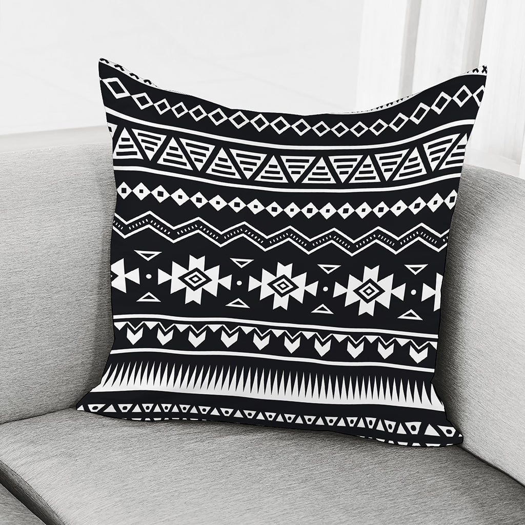 Black And White Aztec Pattern Print Pillow Cover