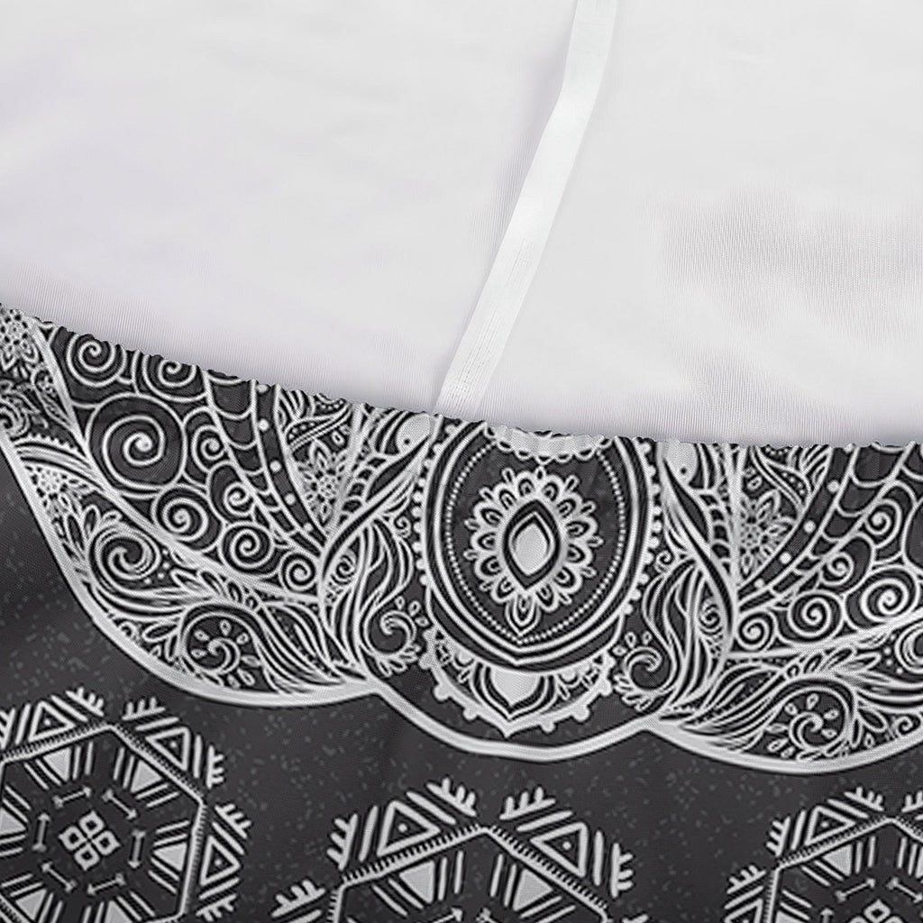 Black And White Boho Elephant Print Sofa Cover