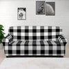 Black And White Buffalo Plaid Print Sofa Cover