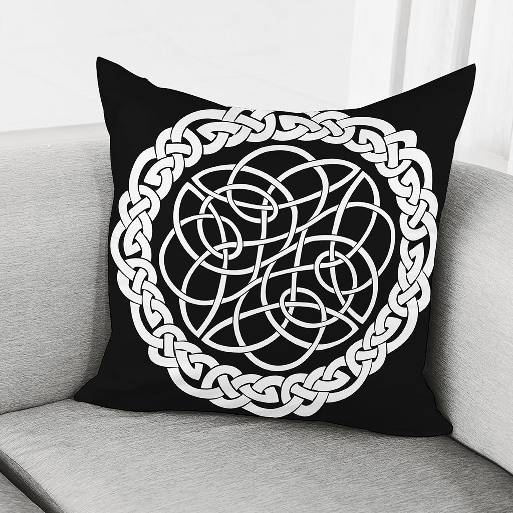 Black And White Celtic Knot Print Pillow Cover