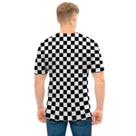 Black And White Checkered Pattern Print Men's T-Shirt