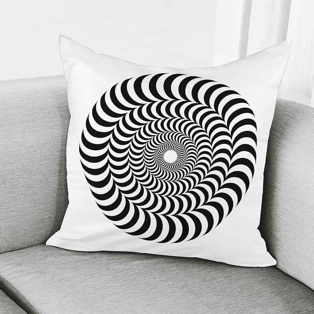Black And White Circle Illusion Print Pillow Cover