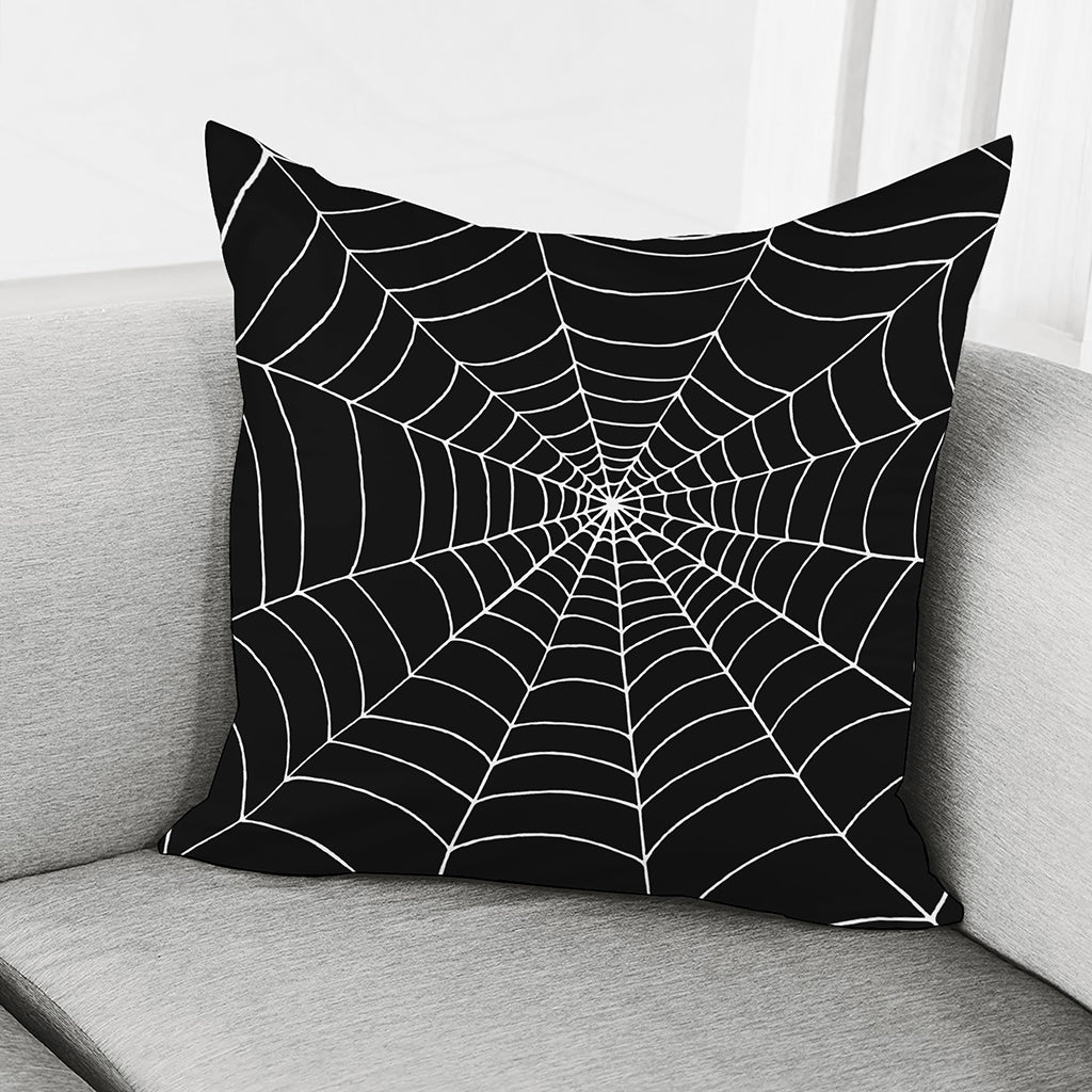 Black And White Cobweb Print Pillow Cover