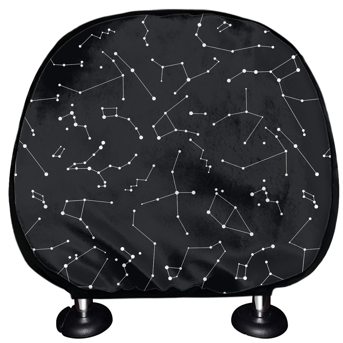 Black And White Constellation Print Car Headrest Covers