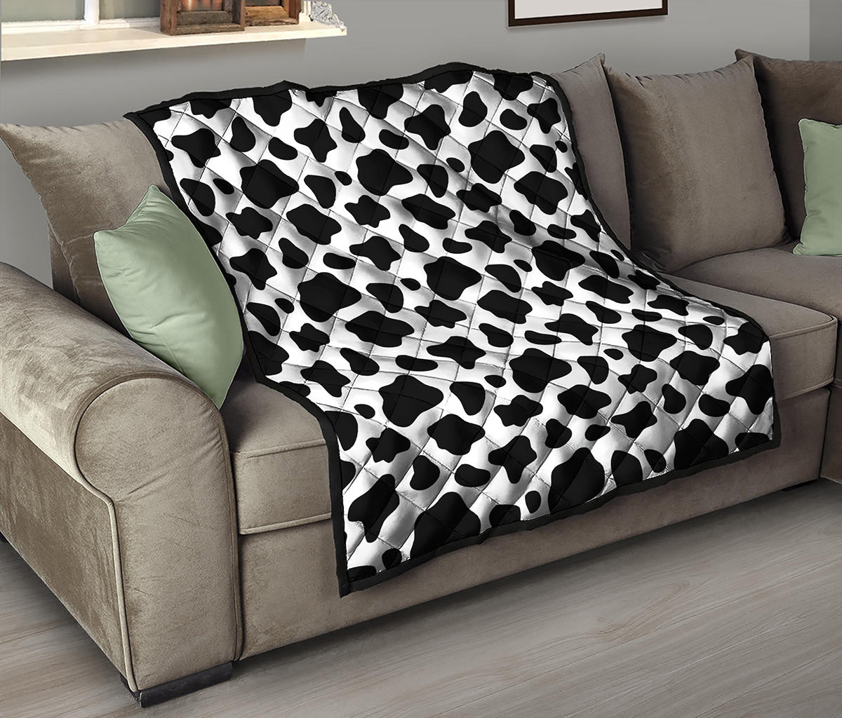 Black And White Cow Print Quilt
