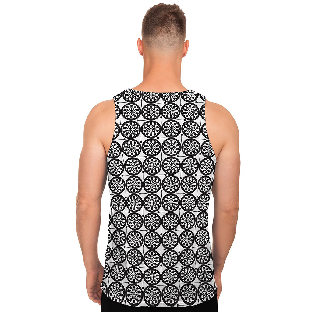 Black And White Dartboard Pattern Print Men's Tank Top